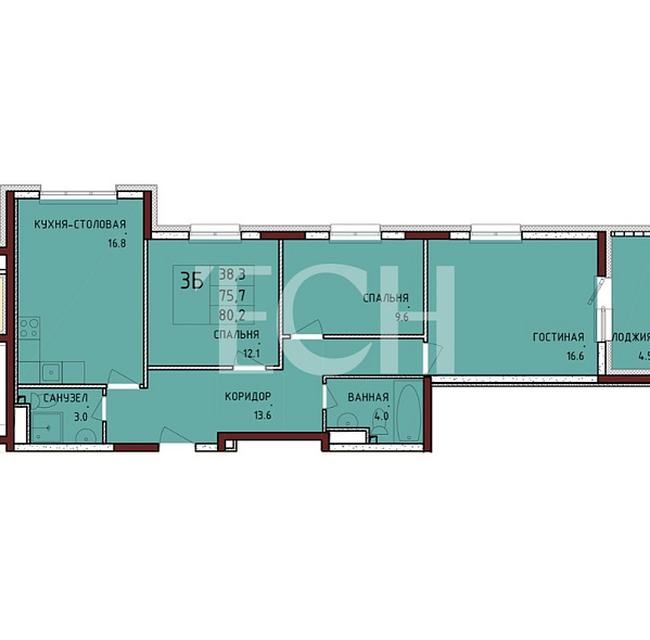 Продажа 3 комнатной квартиры, 80.2 м2, обл. Тульская, г. село Осиновая Гора, улица Аркадия Шипунова, 1 17