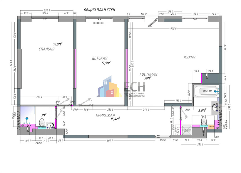 Продажа 3 комнатной квартиры, 92.3 м2, обл. Тульская, г. Тула, улица Конструктора Грязева, 4 12