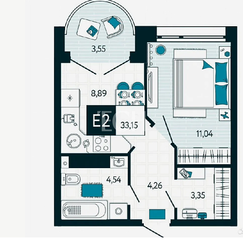 Продажа 1 комнатной квартиры, 31.3 м2, обл. Тульская, г. Тула, улица Чмутова, 158к2 